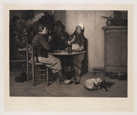 KG 08172
<br/>
'Dubbel blank' (domino spelende vissers in herberg)
<br/>
<em>Taurel, Edouard (1824-1892)</em>